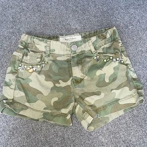 Mayoral jeans shorts camo girls rhinestone embellished 5T